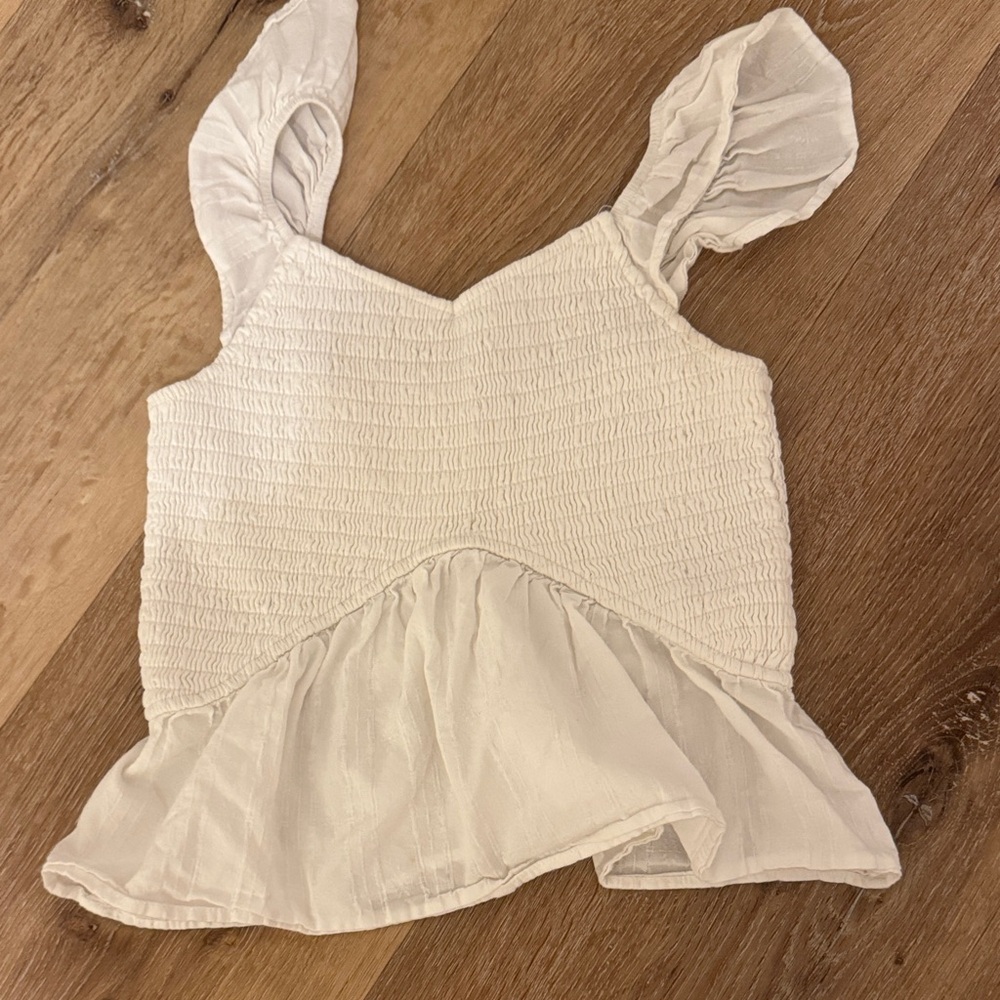 Art Class Cream Ruffled Blouse